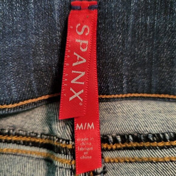 SPANX Distressed Ankle Skinny Raw Hem Legging Jeans Size Medium - Picture 3 of 10